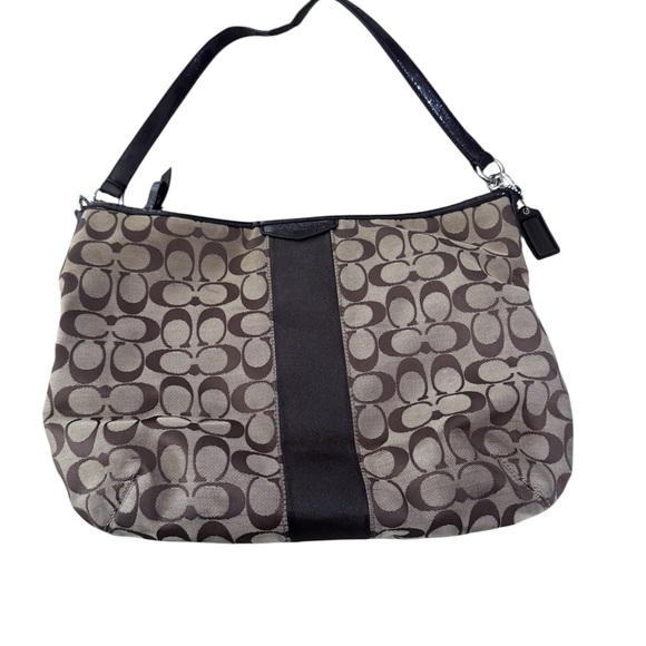 Coach Brown and Black Shoulder Bag with Signature Style - Picture 2 of 9